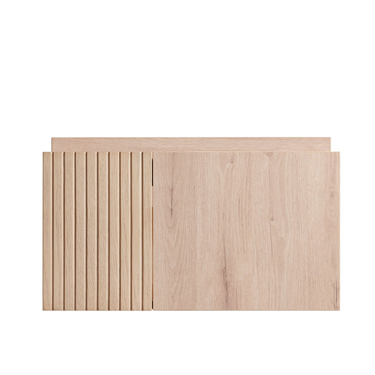 24" MURI White Oak Woodgrain Plywood Cabinet with Double Doors, NO Basin and Top, NO Faucet and Sink Cover