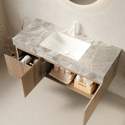 Light Gray Bathroom Vanity with Sink & Storage