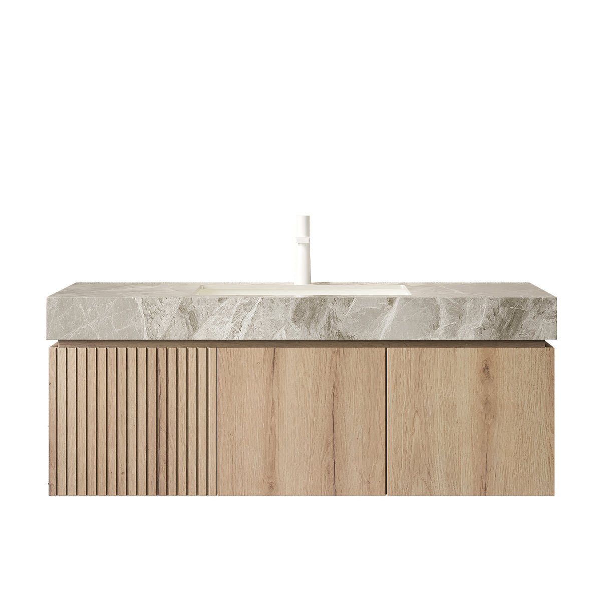 Light Gray Bathroom Vanity with Sink & Storage