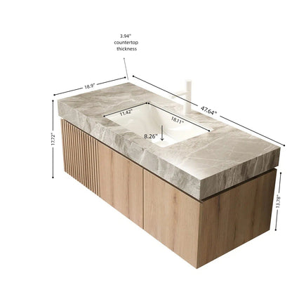 Light Gray Bathroom Vanity with Sink & Storage