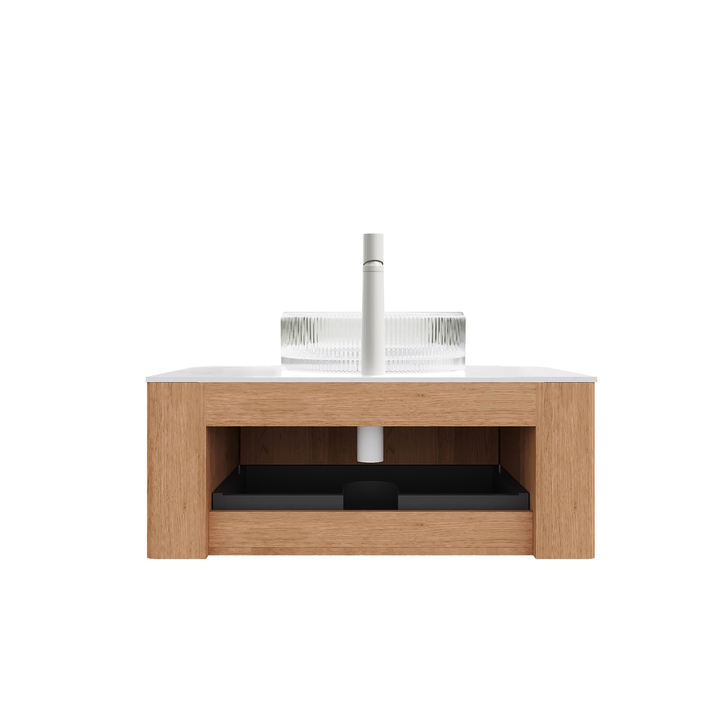 36" Natural Wood Bathroom Vanity with Sink