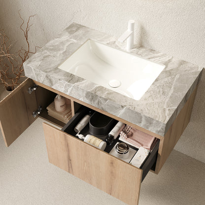 MURI 36" Bathroom Vanity - Light Gray Sintered Stone