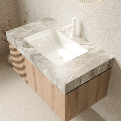 MURI 36" Bathroom Vanity - Light Gray Sintered Stone