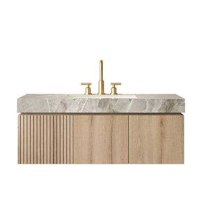 MURI 48" Bathroom Vanity & Sink - Light Gray Sintered Stone