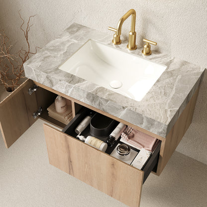 Light Gray Bathroom Vanity with Sink & Storage