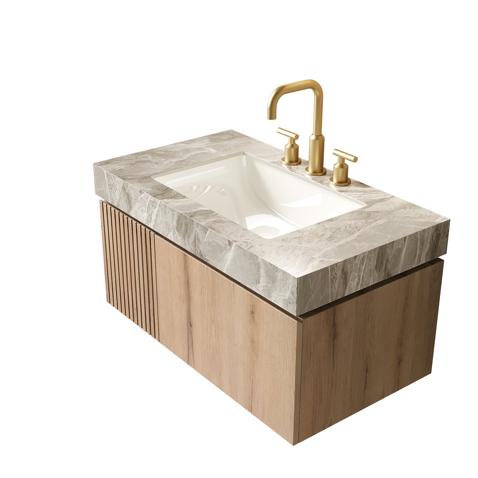 Light Gray Bathroom Vanity with Sink & Storage