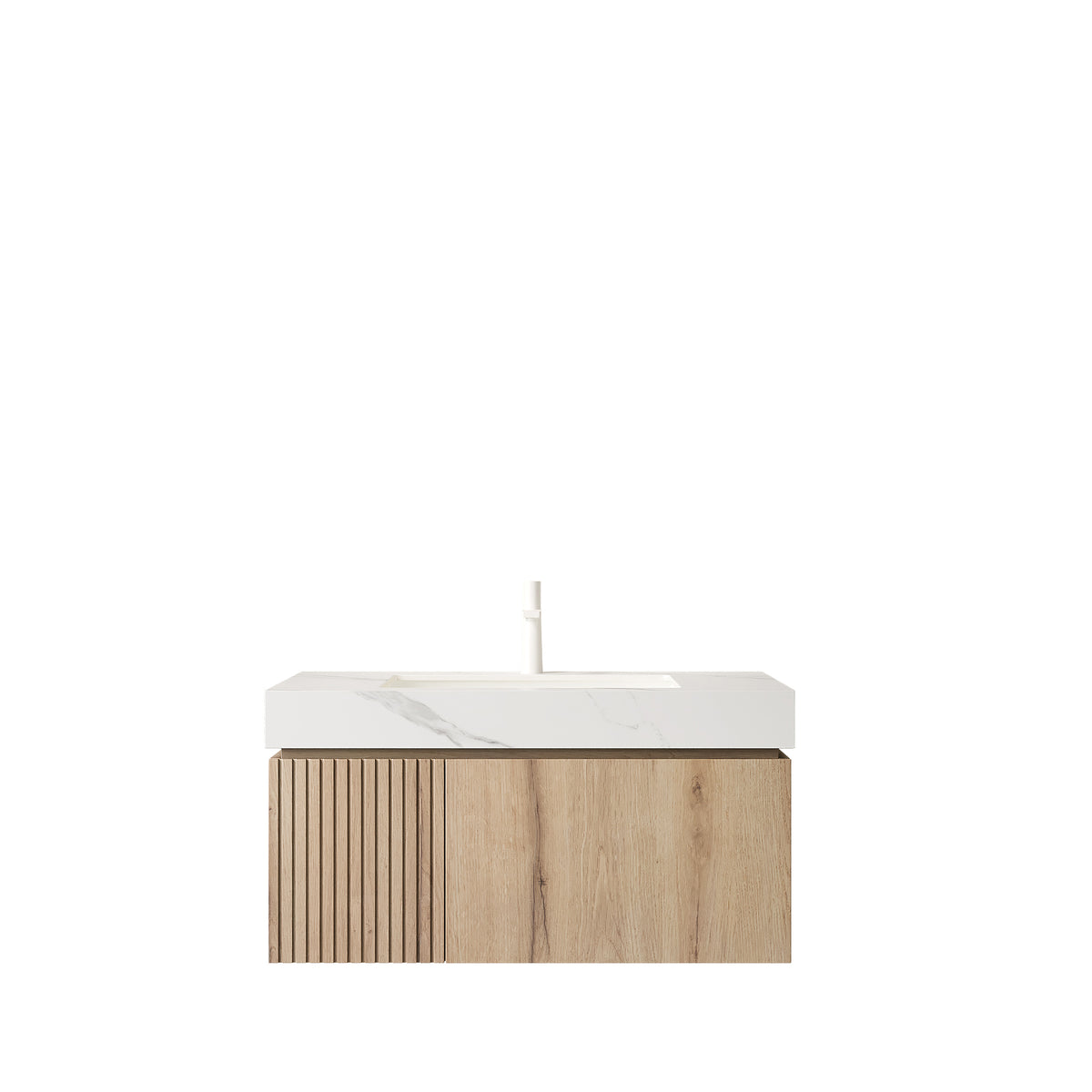 36" Carrara White Bathroom Vanity with Storage