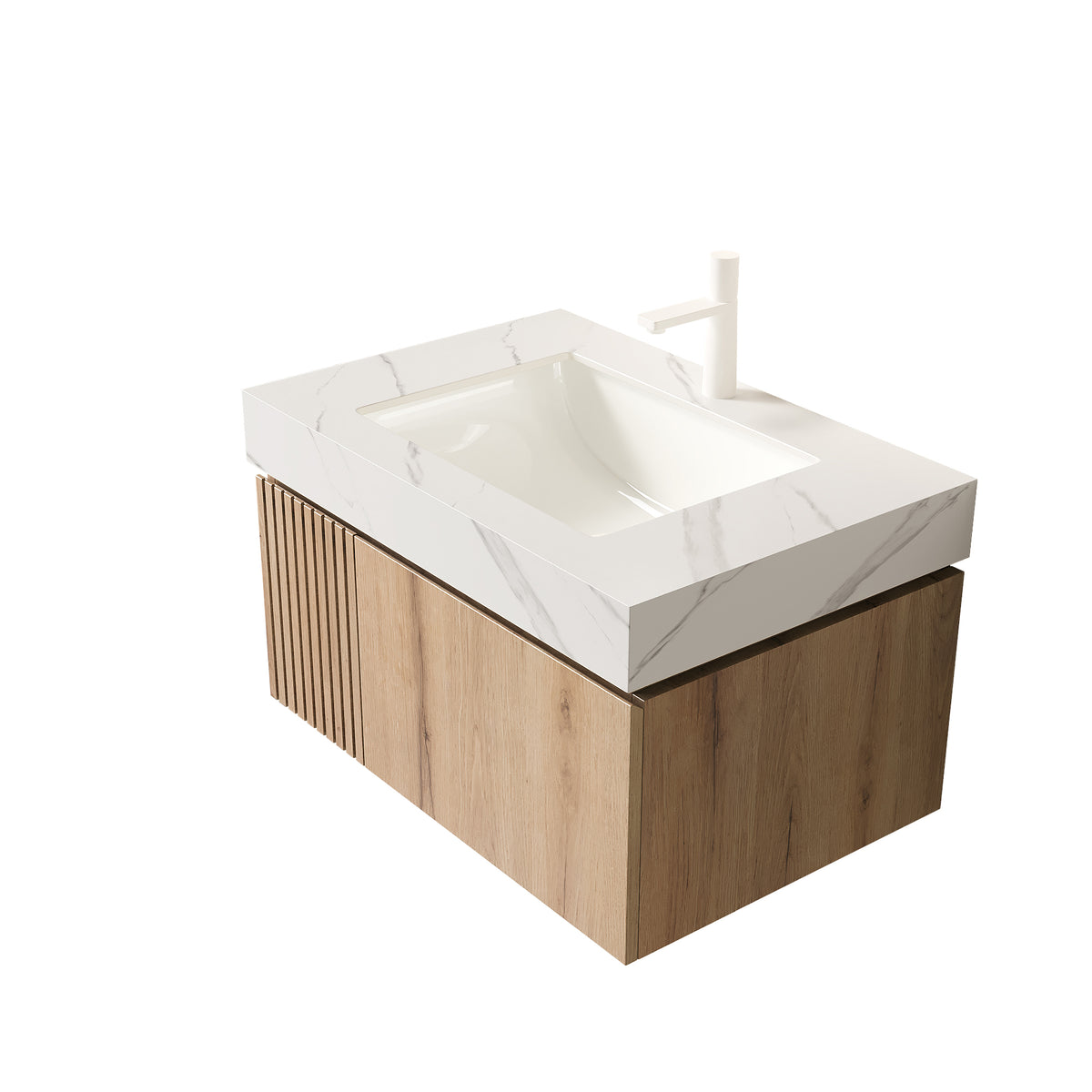MURI 30" Bathroom Vanity & Sink - Carrara White Sintered Stone