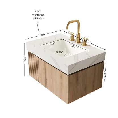 30" Carrara White Bathroom Vanity with Storage