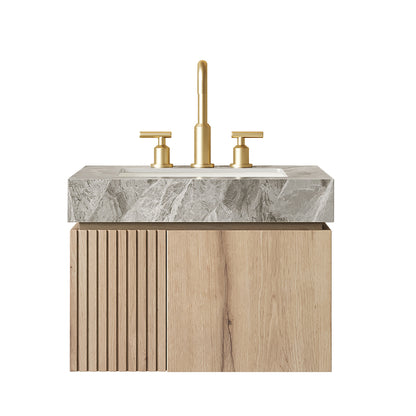 Light Gray Bathroom Vanity with Sink - 24" Storage Cabinet