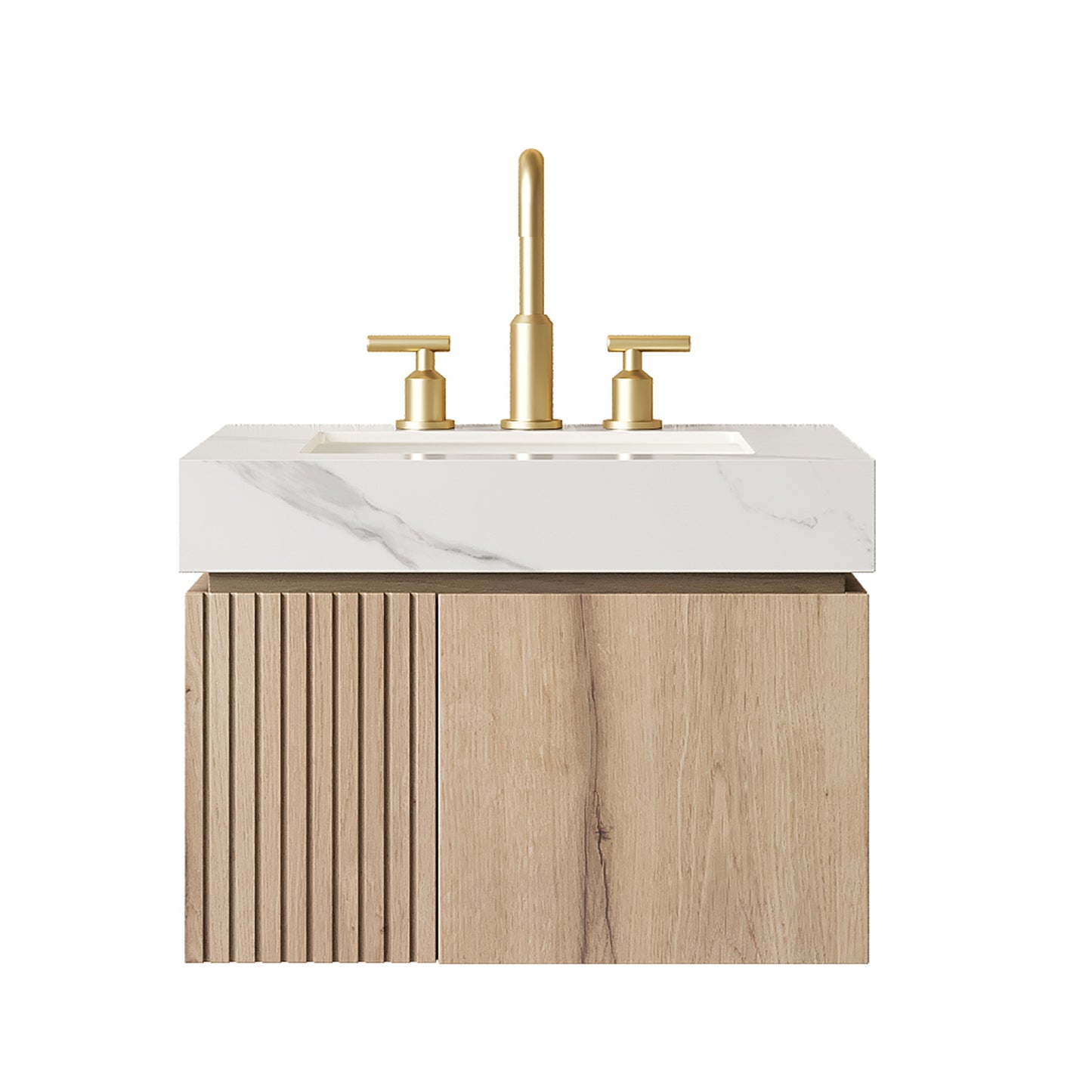 MURI 24" Bathroom Vanity & Sink - Carrara White Sintered Stone