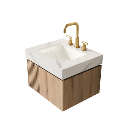 MURI 24" Bathroom Vanity & Sink - Carrara White Sintered Stone