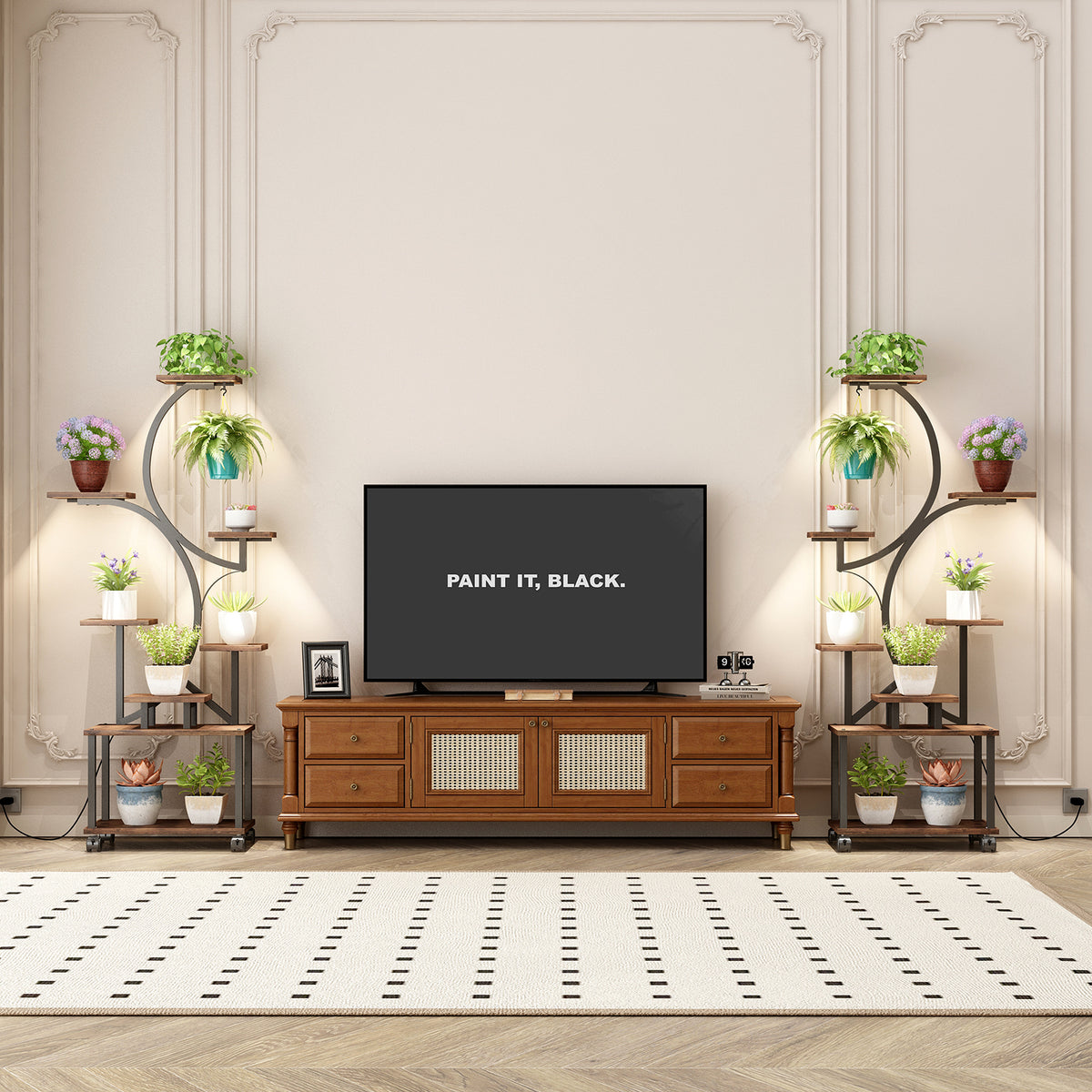 8 Tier S-Shaped Plant Stand with Grow Lights for Indoor Gardening for Living Room