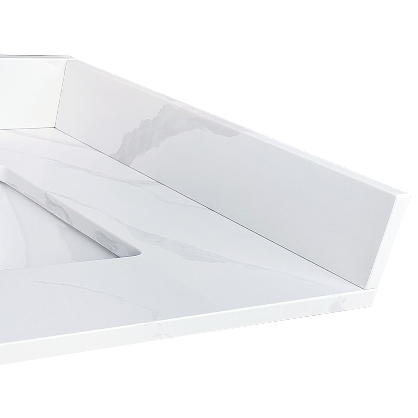 Calacatta White Quartz Sidesplash - 22 Inch Bathroom Vanity Backsplash