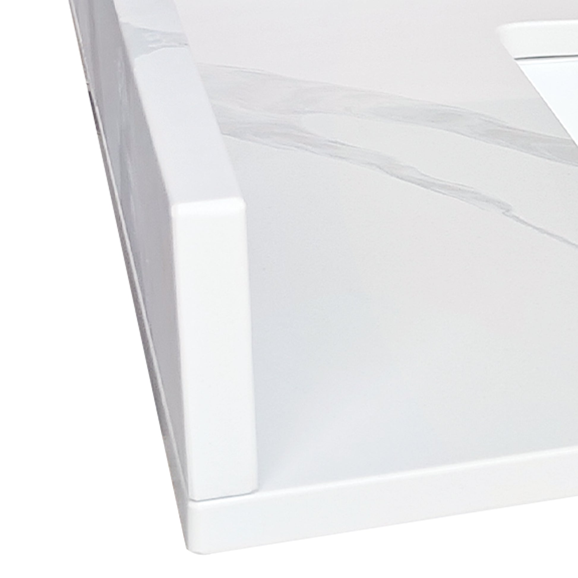 Calacatta White Quartz Sidesplash - 22 Inch Bathroom Vanity Backsplash