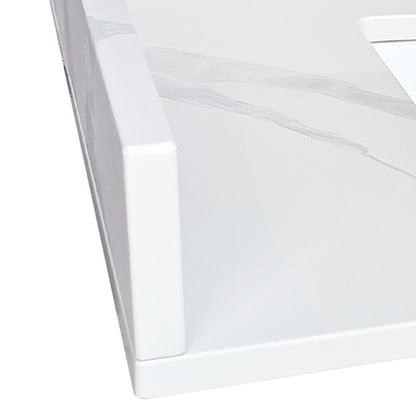 Calacatta White Quartz Sidesplash - 22 Inch Bathroom Vanity Backsplash