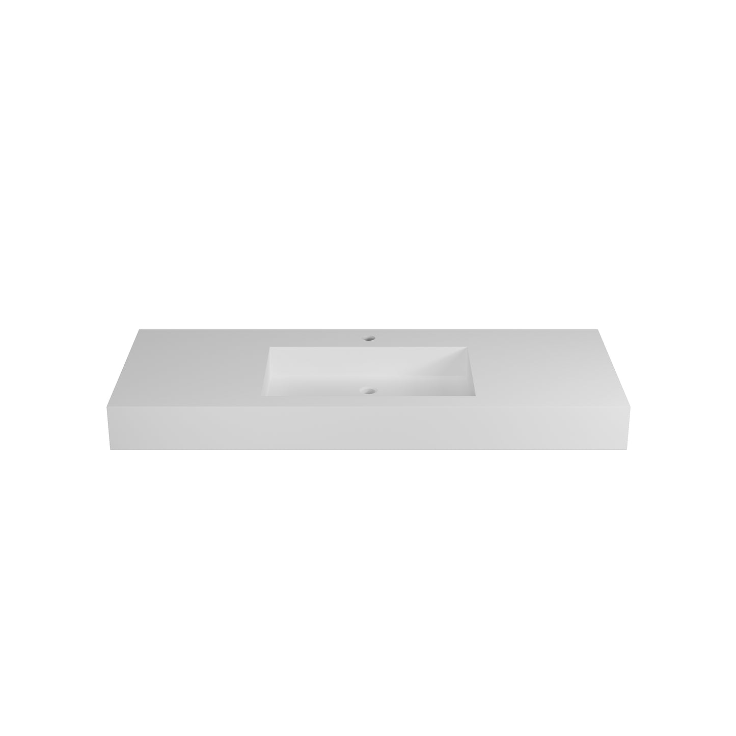Matte White Solid Surface Bathroom Vanity - Durable & Easy to Clean
