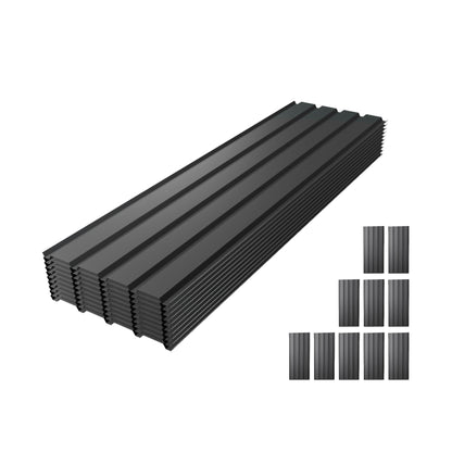 Metal Roof Panel Length 61IN 10PCS Galvanized Roof Panels Waterproof Heavy Duty Metal Roof Panels for Outdoor House Storage Stables Patio Garages Sheds,Gray