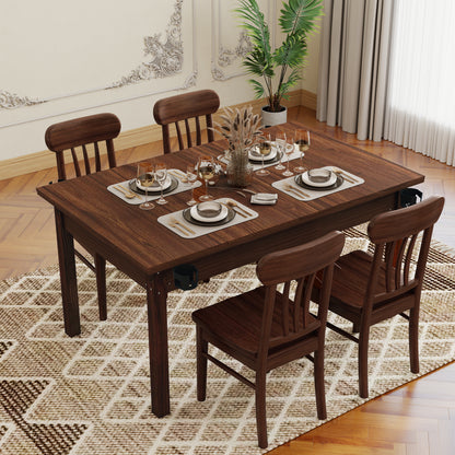 63" Board Game Table - Rustic Brown for Gaming & Dining