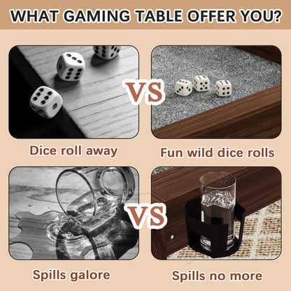 63" Board Game Table - Rustic Brown for Gaming & Dining