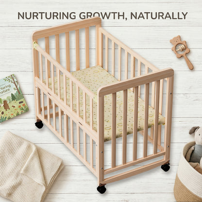 37" Natural Wood Pine Bassinet Bedside Sleeper - Youth Crib