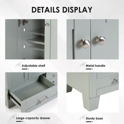 30" Blue Grey Bathroom Vanity - Storage & Soft-Close Drawers
