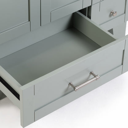 30" Blue Grey Bathroom Vanity - Storage & Soft-Close Drawers