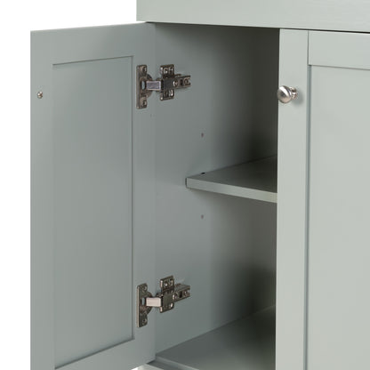 30" Blue Grey Bathroom Vanity - Storage & Soft-Close Drawers
