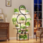 Plant Stand Indoor with Grow Light, 9 Tiered 63" Tall Indoor Plant Shelves for Multiple Plants, Large Metal Plant Shelf, Lighted Plant Stand for Indoor, Balcony, Living Room