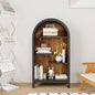 Arched Top Industrial Open Shelf – 4-Tier Asymmetrical Dark  Freestanding Display Rack for Home & Entryway
