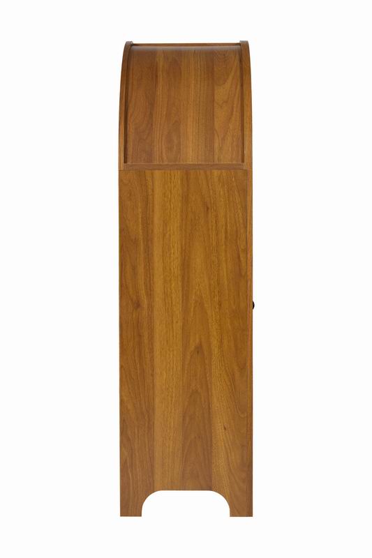 Walnut Wood Open Shelf Cabinet - 27.5" Tall Accent Storage for Living Room