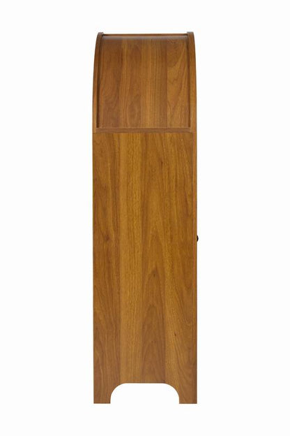 Walnut Wood Open Shelf Cabinet - 27.5" Tall Accent Storage for Living Room