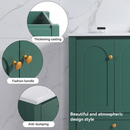 48 inch Green MDF Bathroom Vanity Cabinet with Soft Close