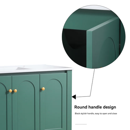 48 inch Green MDF Bathroom Vanity Cabinet with Soft Close