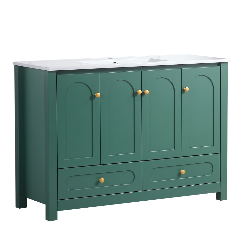 48 inch Green MDF Bathroom Vanity Cabinet with Soft Close