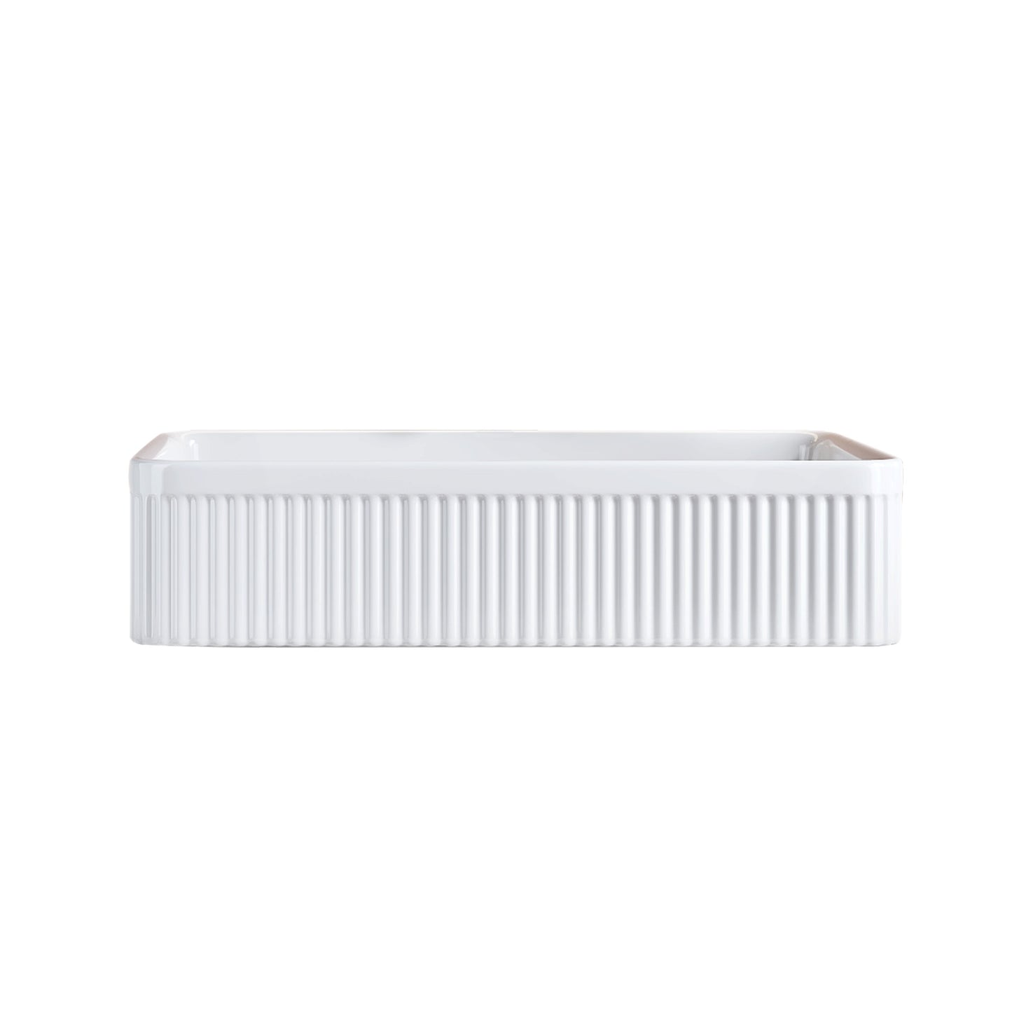 White Ceramic Bathroom Vanity Sink - 20" Rectangular