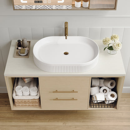 Modern 39.3 inch Floating Bathroom Vanity with Ceramic Sink
