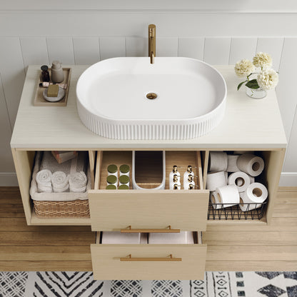Modern 39.3 inch Floating Bathroom Vanity with Ceramic Sink