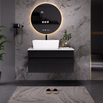 31.5 Inches Floating Single Small Bathroom Vanity with Sink