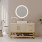 47.2" Modern Bathroom Vanity with Ceramic Vessel Sink, Gold Accent Free Standing Cabinet