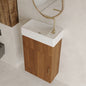 16.5 Inches Modern Floating Bathroom Vanity with Intergrated Ceramic Basin and Storage- Perfect for Small Bathroom