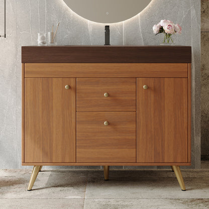 36" Modern Bathroom Vanity - Walnut Finish