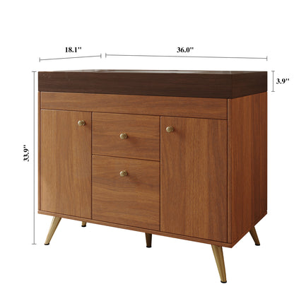 36" Modern Bathroom Vanity - Walnut Finish