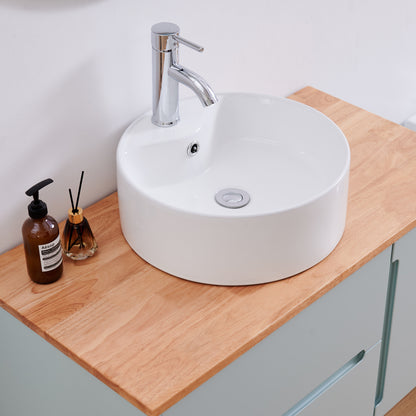 32 Inch Blue Wood Bathroom Vanity - Storage & Sink