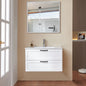 31.5 Inch White Bathroom Vanity with Double Drawers