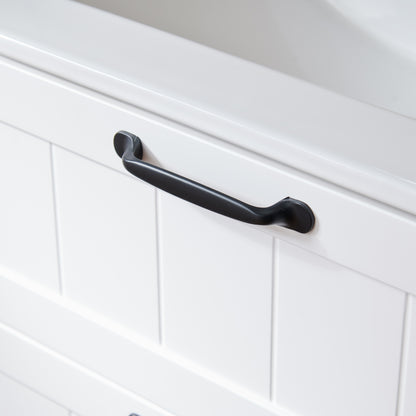 31.5 Inch White Bathroom Vanity with Double Drawers