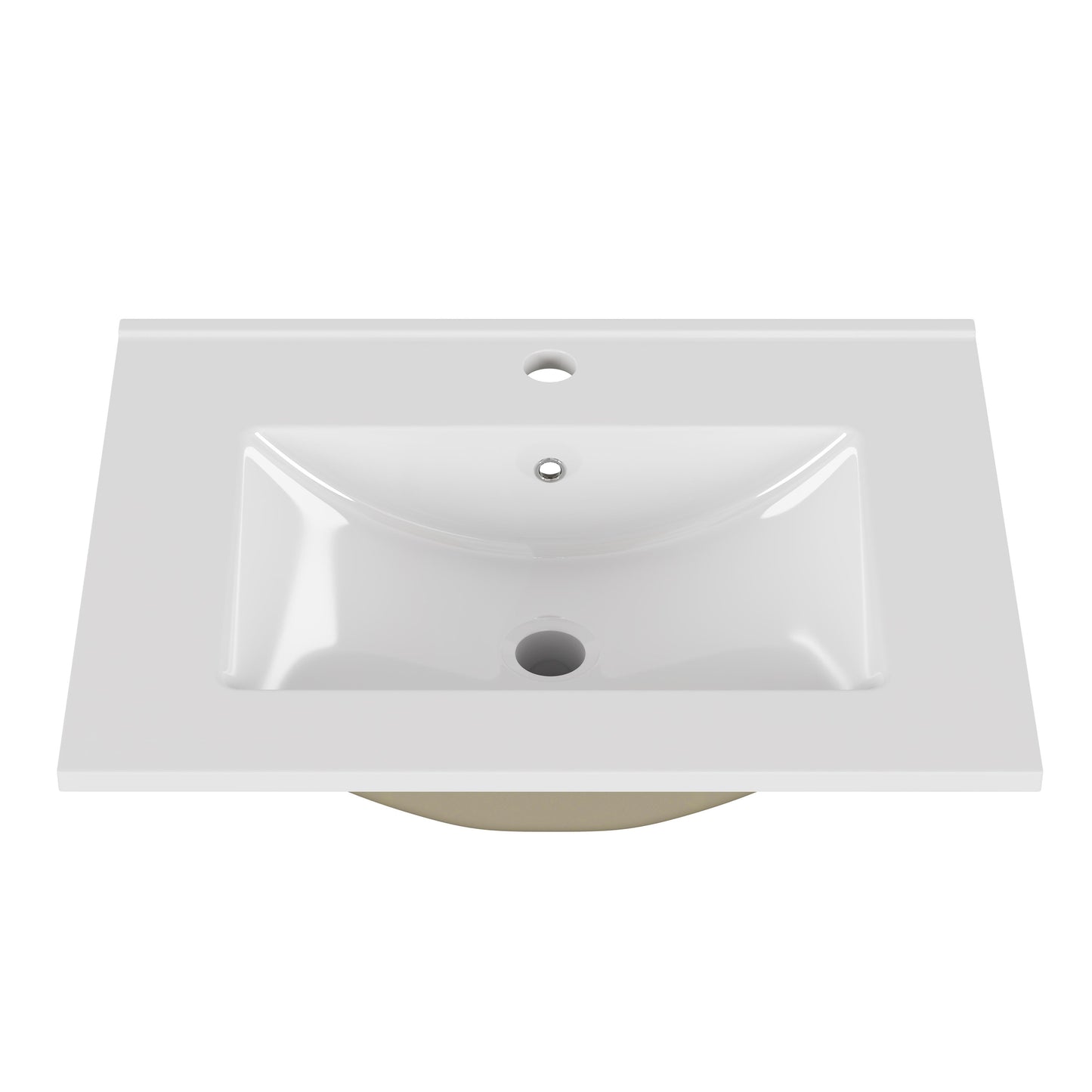 24 Inch White Ceramic Sink - Bathroom Vanity Sink