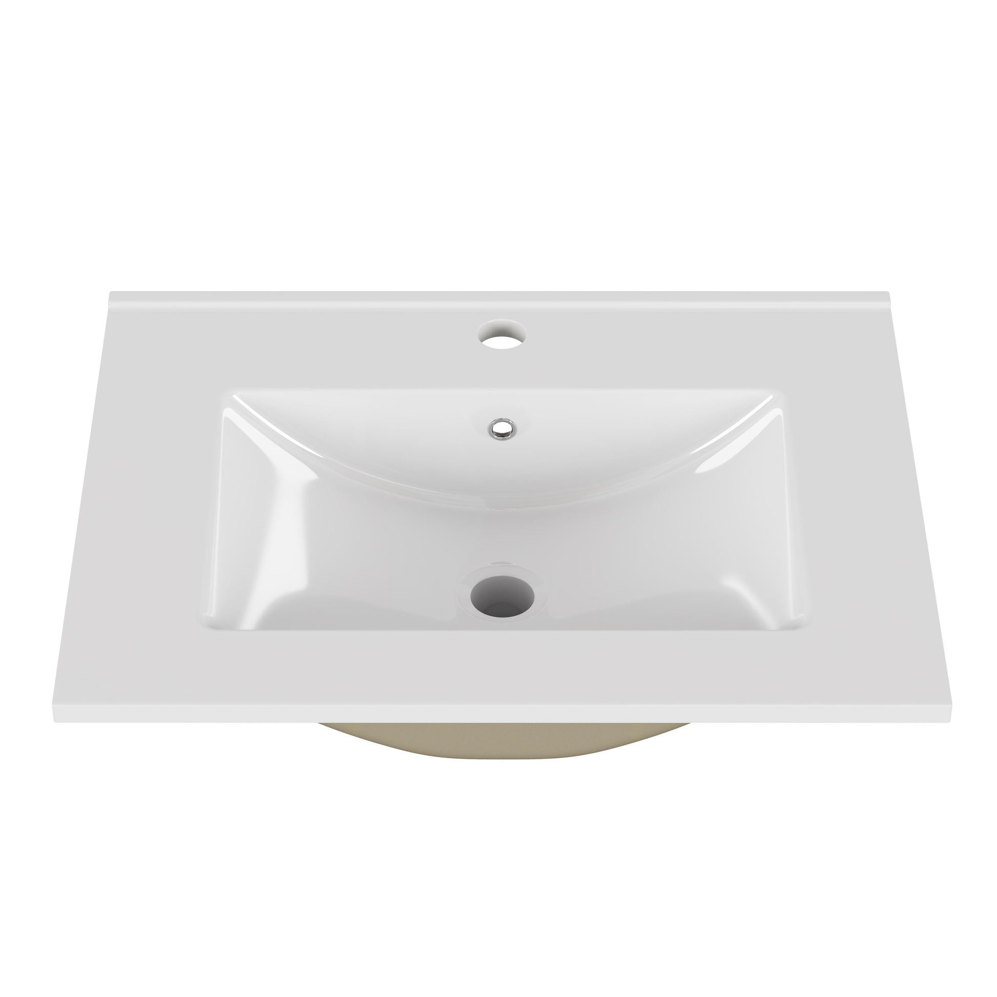 24 Inch White Ceramic Sink - Bathroom Vanity Sink