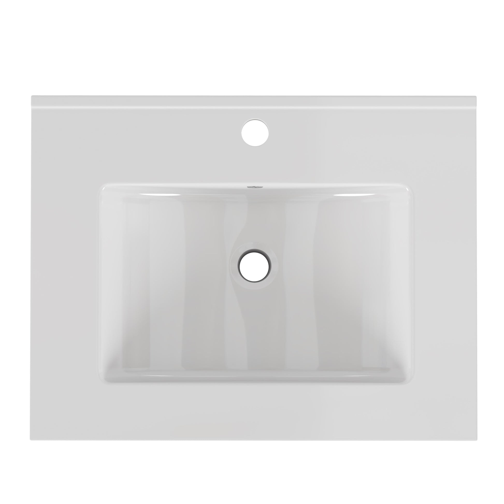 24 Inch White Ceramic Sink - Bathroom Vanity Sink
