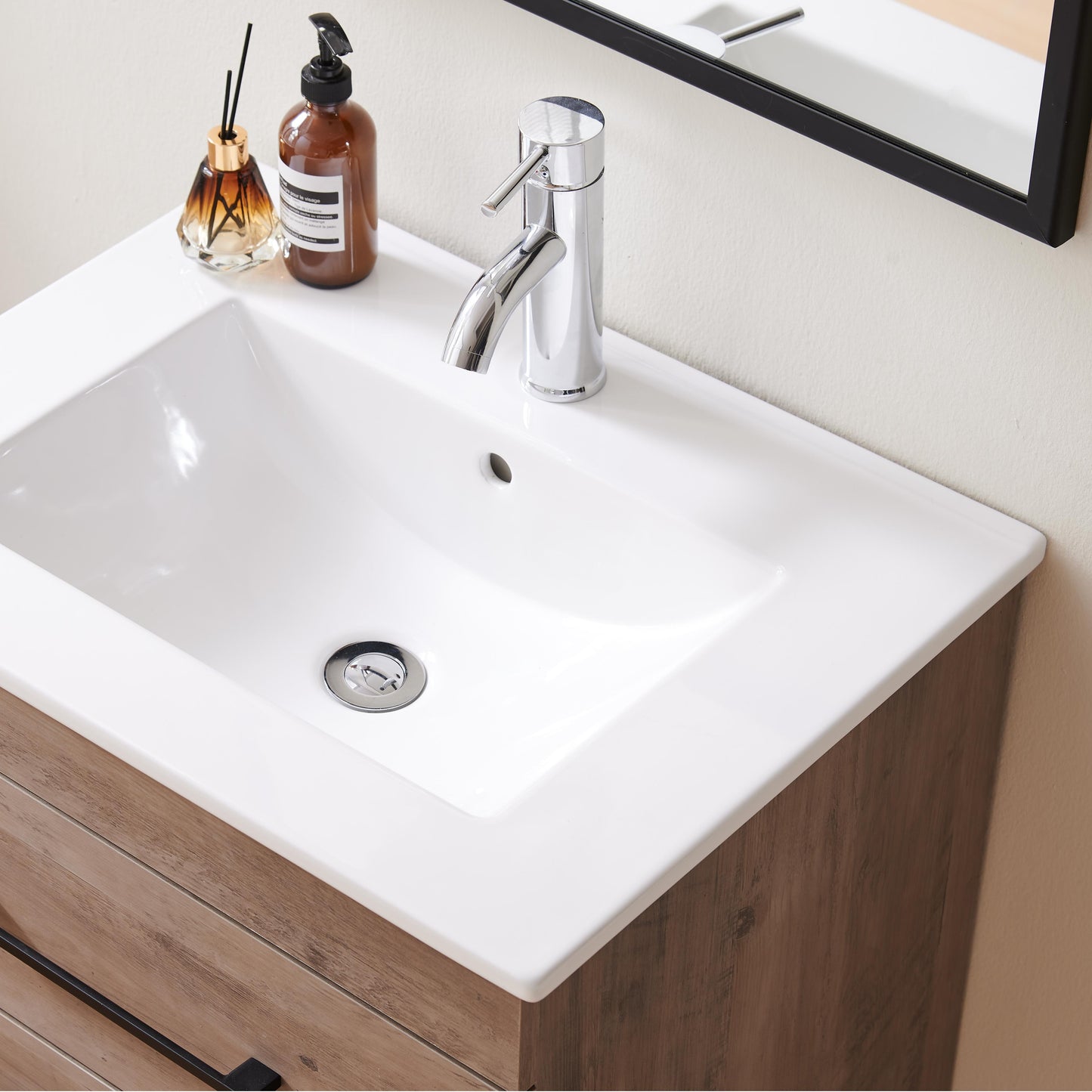 24 Inch White Ceramic Sink - Bathroom Vanity Sink